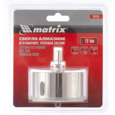 Сверло алмазное по керамограниту, 75 х 67 мм MATRIX 726753