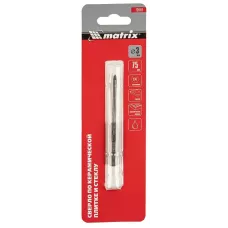 Сверло по керамической плитке и стеклу, 3 мм, шестигранный хвостовик MATRIX 72819