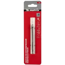 Сверло по керамической плитке и стеклу, 10 мм, шестигранный хвостовик MATRIX 72838