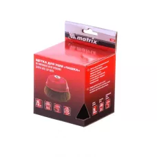 Щетка для УШМ, 75 мм, М14, "чашка",витая проволока MATRIX 74604