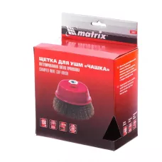 Щетка для УШМ, 150 мм, М14, "чашка",витая проволока MATRIX 74607