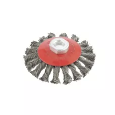 Щетка для УШМ, 100 мм, М14, "тарелка", проволока 0,5 мм MATRIX 74609