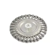 Щетка для УШМ 150 мм, М14, плоская, проволока 0,35 мм MATRIX 74635