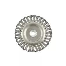 Щетка для УШМ 150 мм, М14, плоская, проволока 0,35 мм MATRIX 74635