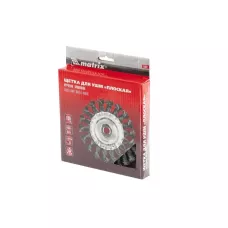 Щетка для УШМ 150 мм, М14, плоская, проволока 0,5 мм MATRIX 74641