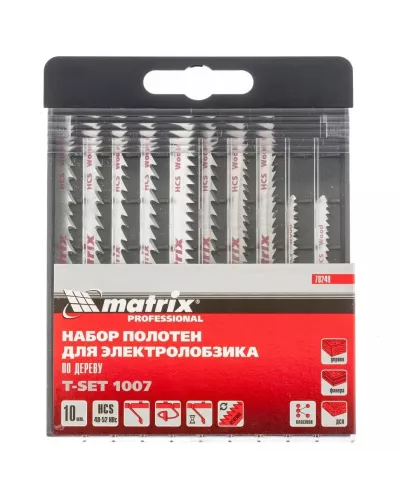 Набор полотен для электролобзика по дереву, 10 шт MATRIX 78249