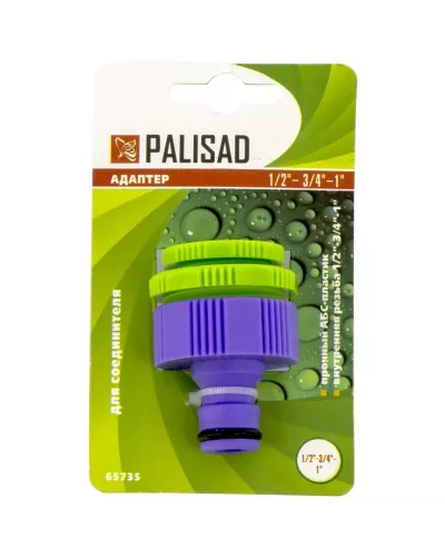 Адаптер пластмассовый, 1/2-3/4-1, внутренняя резьба PALISAD 65735