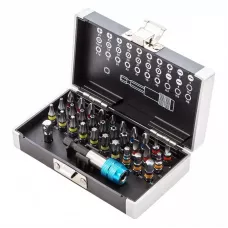 Набор бит GROSS, магнитный адаптер, сталь S2, пластиковый кейс, 32 предм. 11363