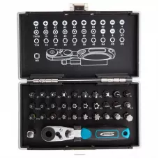 Набор бит GROSS,1/4", магнитный адаптер, сталь S2 пластиковый кейс, 33 предм. 11365