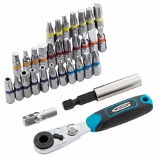 Набор бит GROSS,1/4", магнитный адаптер, сталь S2 пластиковый кейс, 33 предм. 11365