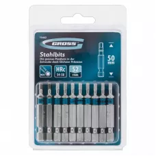 Набор бит GROSS HEX 3х50, сталь S2, 10 шт 11462