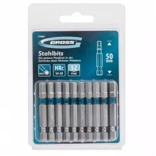 Набор бит GROSS HEX 6х50, сталь S2, 10 шт 11465
