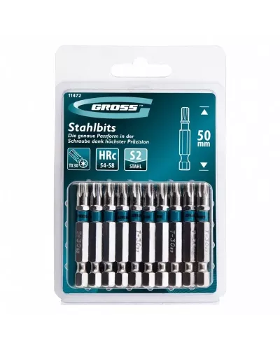Набор бит GROSS TORX 30х50, сталь S2, 10 шт 11472