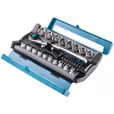 Набор торцевых головок, трещотка 120 зубьев, 36 предметов, 1/2", 3/8”, CrV GROSS 14145