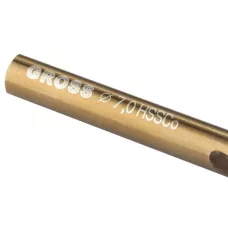 Сверло спиральное по металлу GROSS, 7,0 мм, HSS-Co 72328