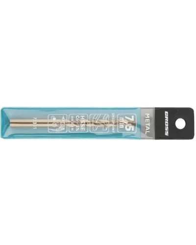 Сверло спиральное по металлу GROSS, 7,5 мм, HSS-Co 72331
