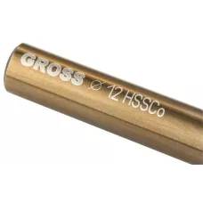 Сверло спиральное по металлу GROSS, 12 мм, HSS-Co 72354