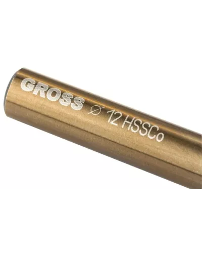 Сверло спиральное по металлу GROSS, 12 мм, HSS-Co 72354