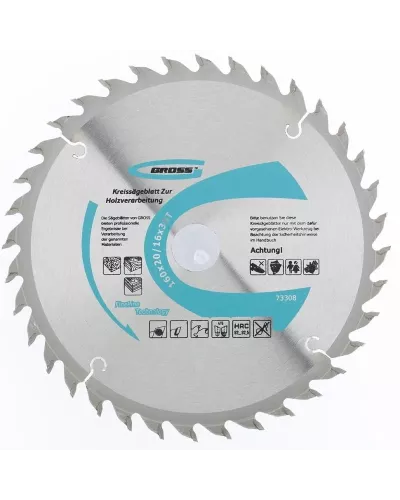 Пильный диск по дереву GROSS 160 x 20/16 x 36Т 73308