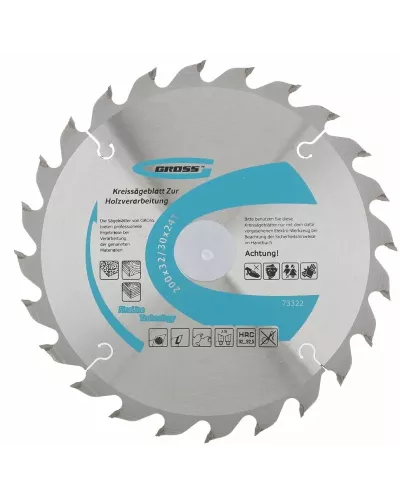 Пильный диск по дереву GROSS 200 x 32/30 x 24Т 73322