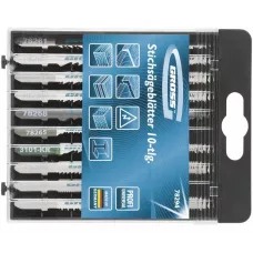 Набор полотен для электролобзика GROSS, универсальный, 10шт., Profi, пластиковый кейс 78294