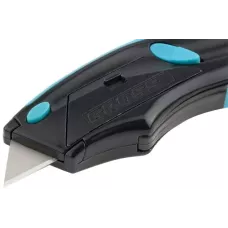 Нож GROSS, ремонтно-монтажный, трехкомпонентная рукоятка, авто выброс/возврат лезвия, пистолетного типа, 170мм + 5 запасных лезвия 78870