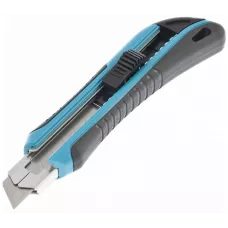 Нож GROSS 170 мм, обрезиненный ABS - корпус, выдвижное сегментное лезвие 18 мм (SK-5), металлическая направляющая + 5 лезвий 78893