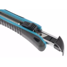 Нож GROSS 170 мм, обрезиненный ABS - корпус, выдвижное сегментное лезвие 18 мм (SK-5), металлическая направляющая + 5 лезвий 78893