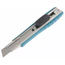 Нож GROSS 160 мм, металлический корпус, выдвижное сегментное лезвие 18 мм (SK-5), металлическая направляющая, клипса для ремня 78897