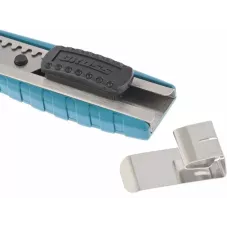 Нож GROSS 160 мм, металлический корпус, выдвижное сегментное лезвие 18 мм (SK-5), металлическая направляющая, клипса для ремня 78897