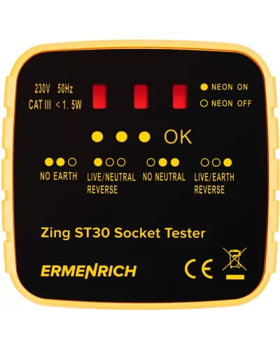 
					Тестер розеток Ermenrich Zing ST30									