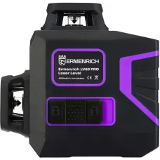 Уровень лазерный Ermenrich LV50 PRO  (505-550 Нм, IP54, 12 лучей, фиолетовый)