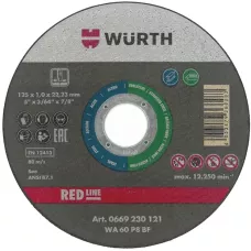 Круг отрезной  d 125x1,0 мм., прямой, RED LINE, нерж.сталь