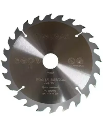 Диск пильный 190х2,2/1,4х30/20мм Z24, WUMAX