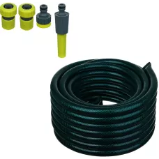 INBLOOM Набор для полива 3/4"(шланг 15м, коннектор-2шт., штуцер-1шт, наконечник-1шт) PP, PVC
