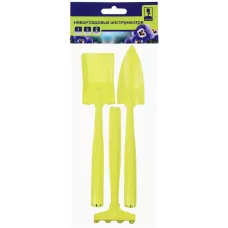 INBLOOM Набор садовых инструментов, 3шт (грабельки-1шт, лопатка-2шт), металл