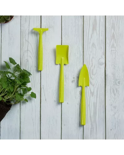 INBLOOM Набор садовых инструментов, 3шт (грабельки-1шт, лопатка-2шт), металл