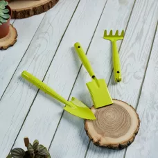 INBLOOM Набор садовых инструментов, 3шт (грабельки-1шт, лопатка-2шт), металл