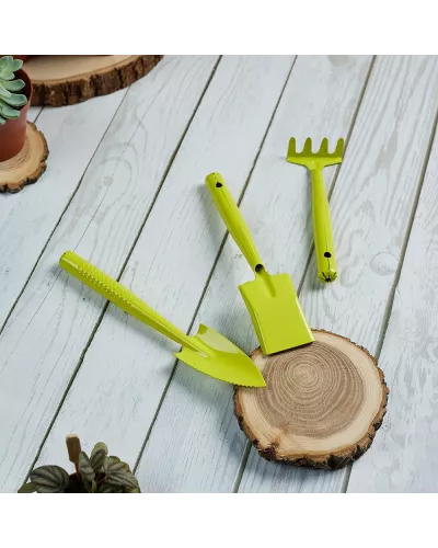 INBLOOM Набор садовых инструментов, 3шт (грабельки-1шт, лопатка-2шт), металл