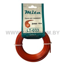 Леска для триммера MITA сечение шестигранник диаметр 2,4, катушка 15 м