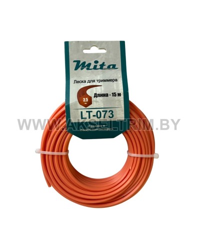 Леска для триммера MITA сечение шестигранник диаметр 3,5 катушка 15м