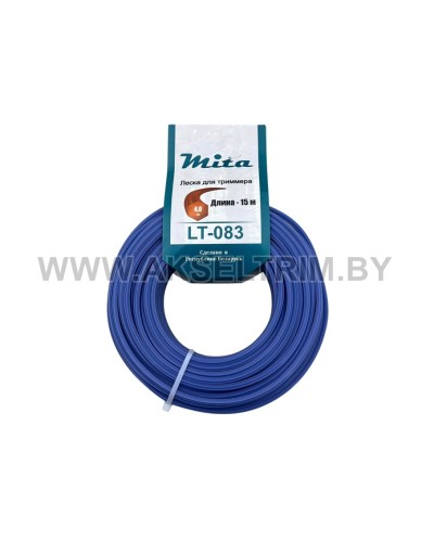 Леска для триммера MITA сечение шестигранник диаметр 4,0 катушка 15м