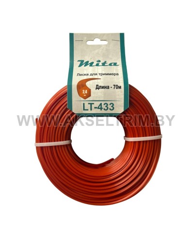 Леска для триммера MITA сечение шестигранник диаметр 2,4 бобина 70 м