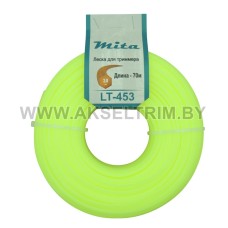 Леска для триммера MITA сечение шестигранник диаметр 3,0 бобина 70 м