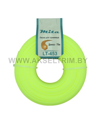 Леска для триммера MITA сечение шестигранник диаметр 3,0 бобина 70 м