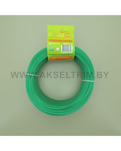 Леска для триммера сечение звезда диаметр 2,0 бобина 200 м.,  ЛТЗ-020200  SVIST