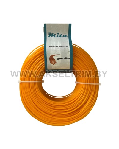 Леска для триммера MITA сечение звезда диаметр 2,7 бобина 200м