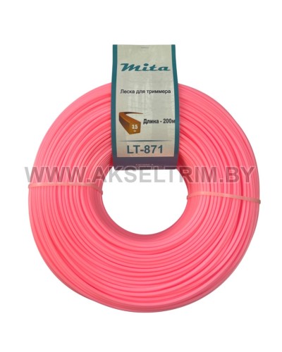 Леска для триммера MITA сечение квадрат диаметр 3,5 бобина 200м