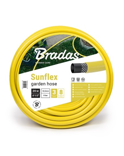 Шланг ПВХ поливочный армированный BRADAS SUNFLEX 1/2″ бухта 50м
