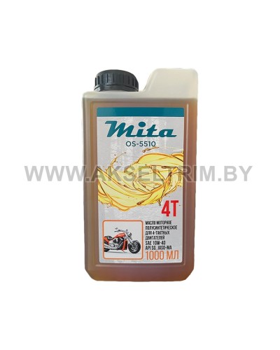 Масло моторное Mita для 4-тактных двигателей полусинтетическое SAE 10W-40 API SG, JASO-MA, 1л